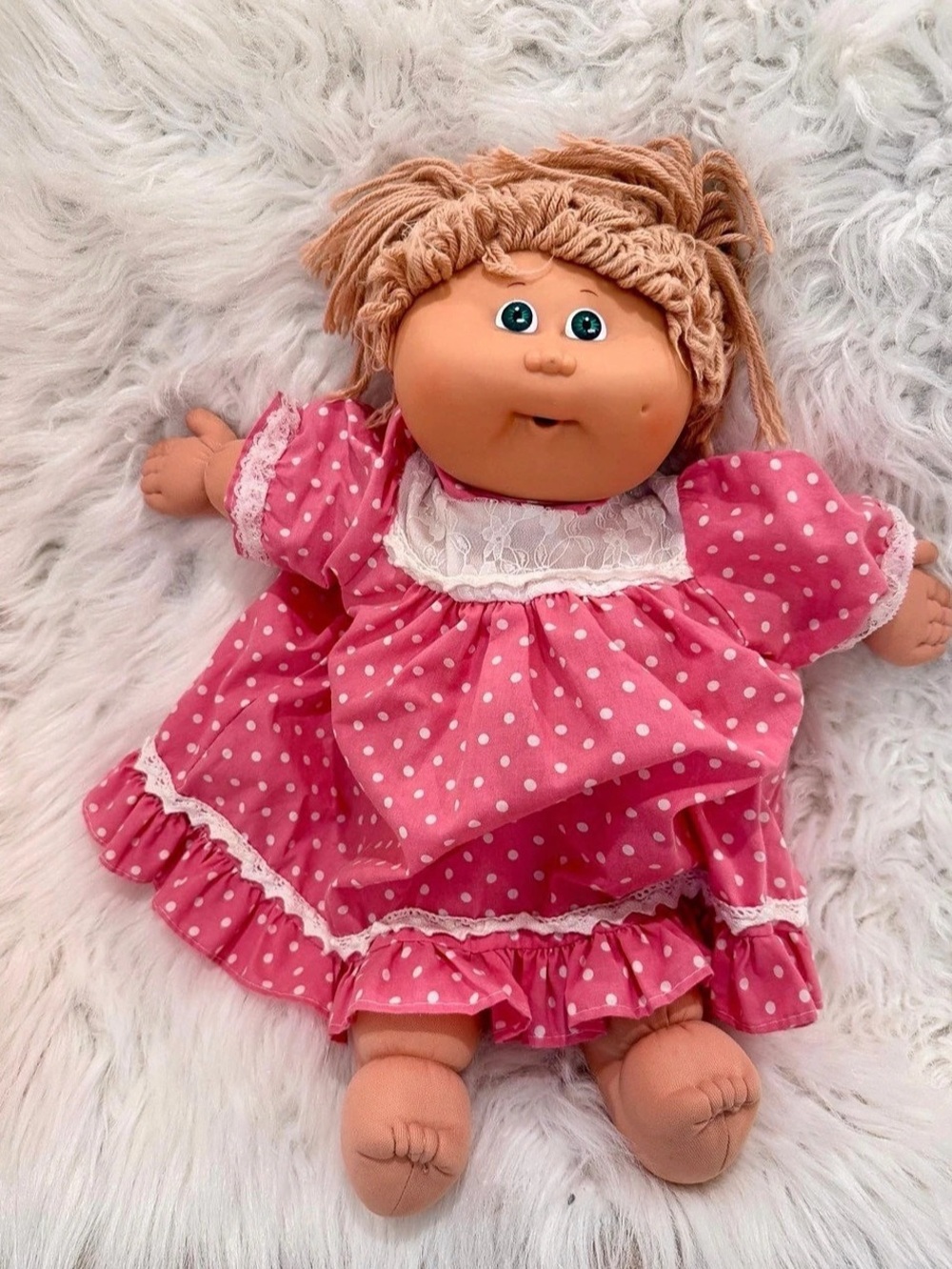 Cabbage Patch Kids Vintage 1985 Xavier Roberts Signed Doll with Pink Polka Dot
